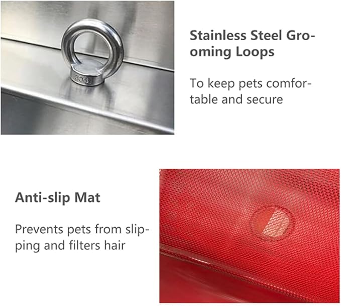 Professional Stainless Steel Dog Bathtub, Dog Pet Washing Grooming Station for Home, Dog Wash Sink Station for Large & Medium Dogs,Deep:40cm,60X60cm/23.6X23.6in