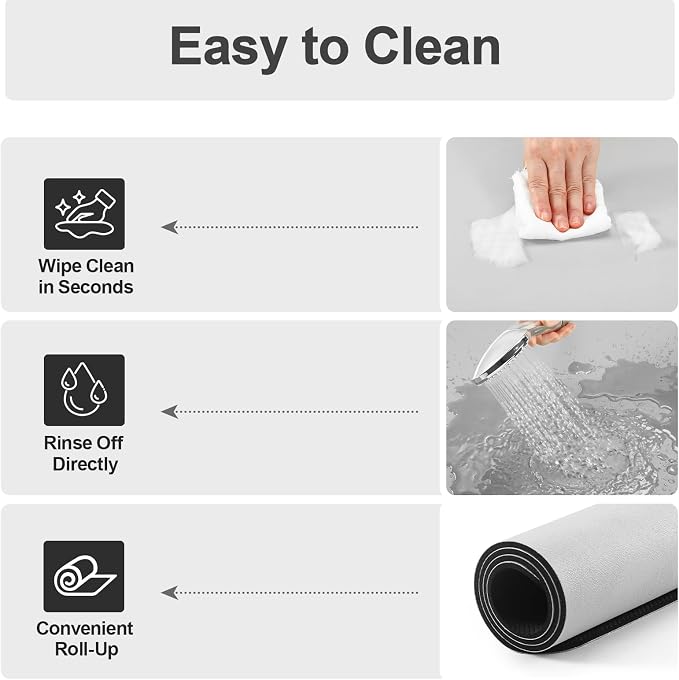 Ecotrim Coffee Mats for Coffee Bar Accessories, Light Grey 17" x 31.5"
