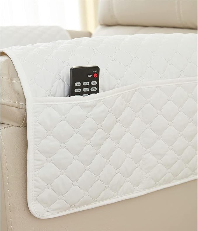 XMAYODS 3 Pcs Recliner Covers Sherpa Arm Covers for Recliner Chair with Storage Pockets Headrest Cover for Recliner Chair Armchair Slipcovers for Sofa Recliner Protector (Color : #2)