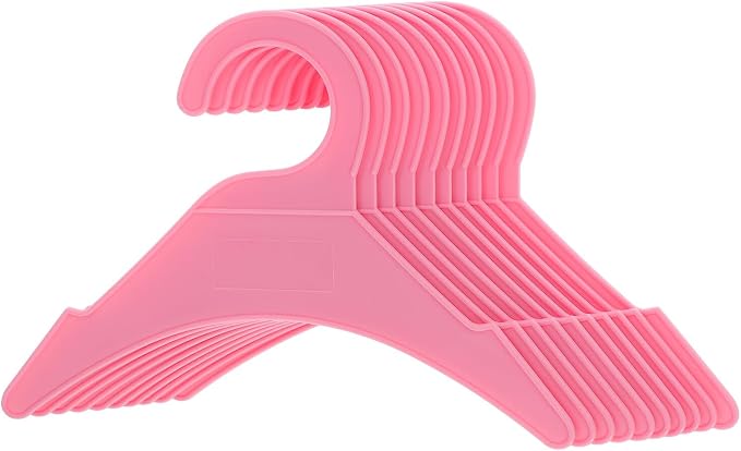 SEWACC 10pcs Small Pet Plastic Hangers for Dog and Cat Clothes, Sturdy Coat and Costume Drying Racks, Sized Apparel Organizer for Home Closet Storage