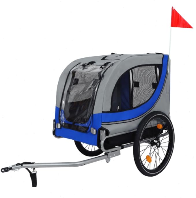 Large Folding Bike Trailer for Dogs – 66LB Capacity All-Terrain Pet Carrier, Durable Steel Frame for Cycling, Jogging, Camping & Outdoor Adventures