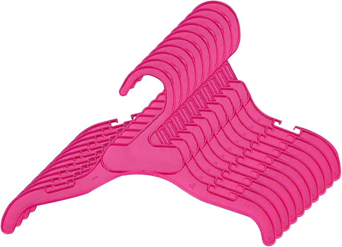 NACOCO 10pcs Pink Plastic Dog Puppy Pet Clothes Hanger (Set of 10) (Red,L)