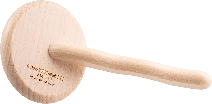 Chris Christensen Mark VIII Round Head Slicker Brush for Dogs, 12mm Pins, Groom Like a Pro, Handcrafted Lightweight Beechwood Ergonomic Handle, Stainless Steel Pins, A5VIII. Made in Germany.