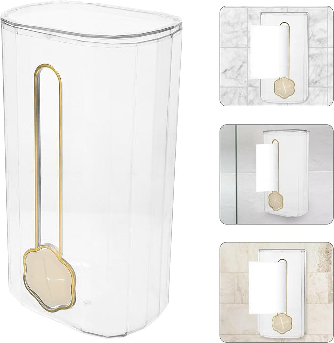 Bathroom Tissue Box Wall-Mounted Holder Adhesive Napkin Storage for Kitchen and Bathroom Easy Installation Pet and Design