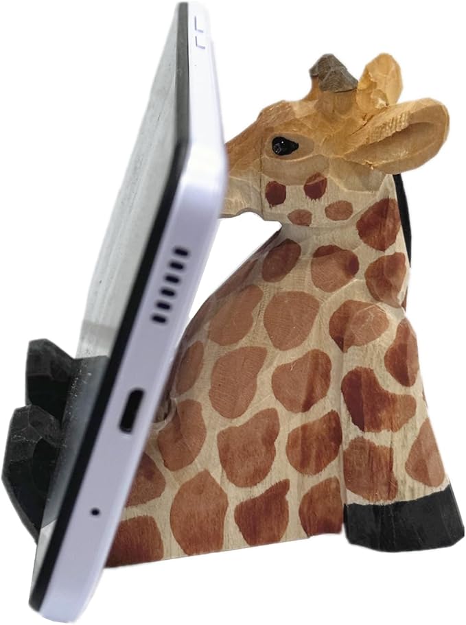 TANG SONG Wood Giraffe Phone Stand Cute Decoration Phone Stand for Tablets
