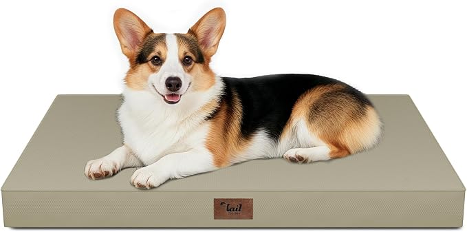 Outdoor Waterproof Orthopedic Dog Bed for Large Dogs | Egg Crate Foam for Joint Support, TPU Waterproof Layer, Machine Washable 1680D Oxford Cover, 36 x 27 Inch, Up to 65 lbs
