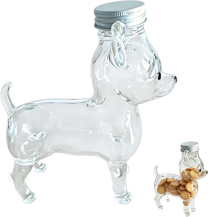 Chihuahua Candy Jar, Pet Cookie Jar, Glass Dog Storage Snacks Treat Container With Lid, Adorable Candy Jars For Cookie, Candies, Coffee Pods, Pet Lovers Gifts