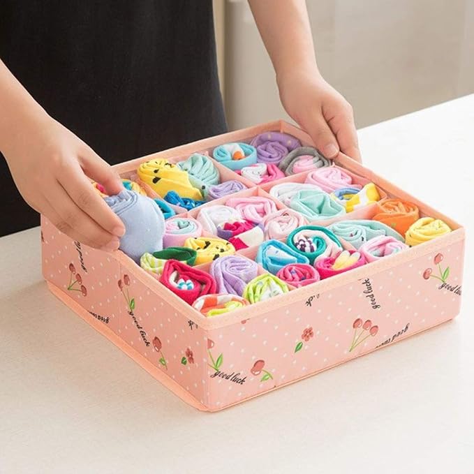 Foldable Divider Storage Bra Drawer Non-Woven Folding Box, Tie Socks Underwear Underwear Storage Bag Container Box (Color : B) (A)