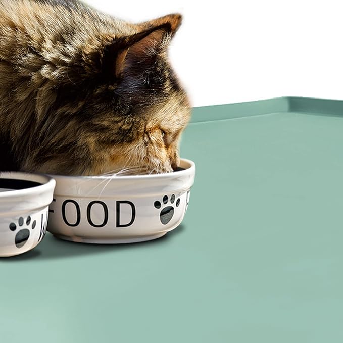 Silicone Dog Food Mat Waterproof Pet Feeding Tray for Small Medium Dogs