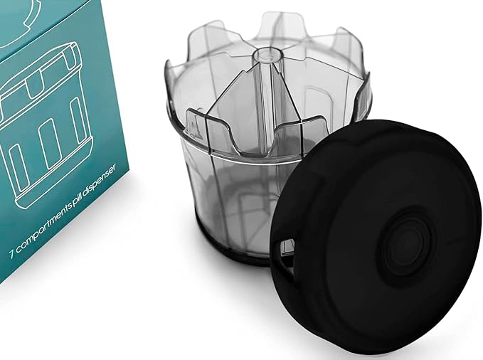 Yaklim Extra Large Supplement Organizer with XL 7 Large Compartments | TPU Soft Lid, Easy to Load and to Use, 1 Month Jumbo Vitamin Holder, Medicine Organizer Storage
