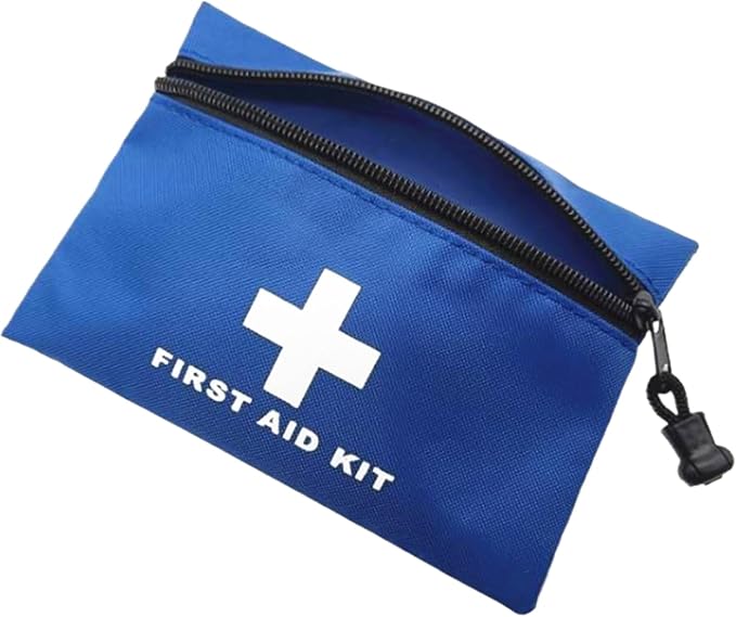 Red Emergency Bag First Aid Small Empty Travel Rescue Pouch First Responder Storage Medicine Pocket Bags for Car Home Office Kitchen Nurse Sport Outdoors Bag Only (Blue 16x11cm)