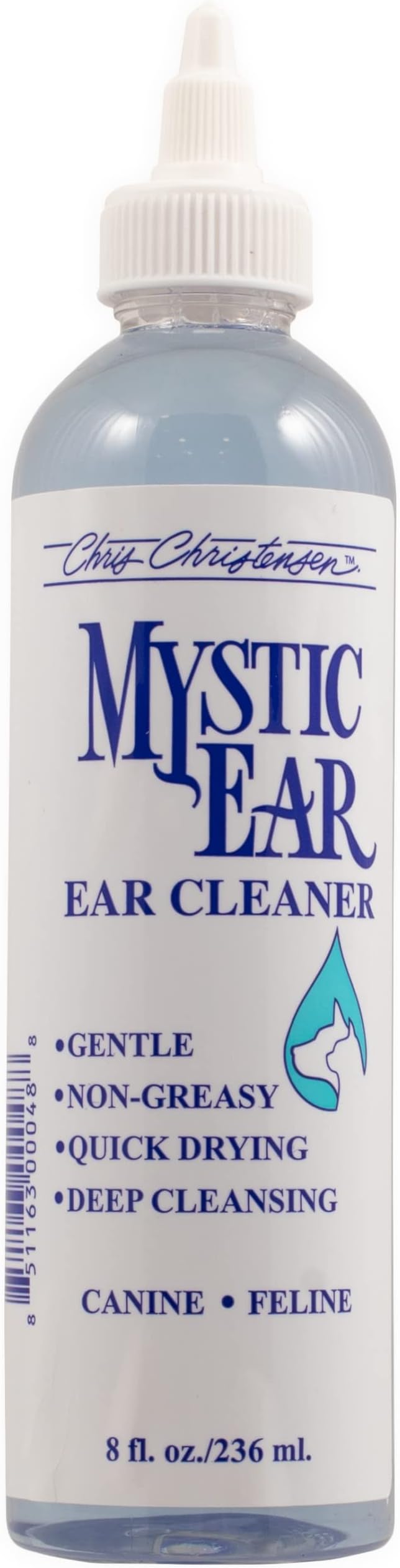 Chris Christensen Mystic Ear Cleaner for Dogs, Gentle & Non-Greasy, Cleans and Freshens, Quick Drying, Groom Like a Professional, Made in the USA, 8 oz