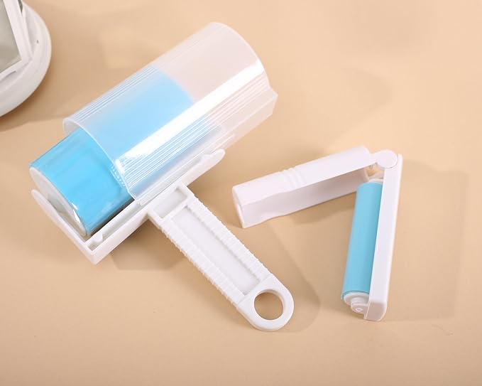 Reusable Lint Roller for Pet Hair, Washable Lint Remover for Clothes and Furniture, Portable Sticky Roller with Eco-Friendly Silicone/Gel Technology, Travel Size Included