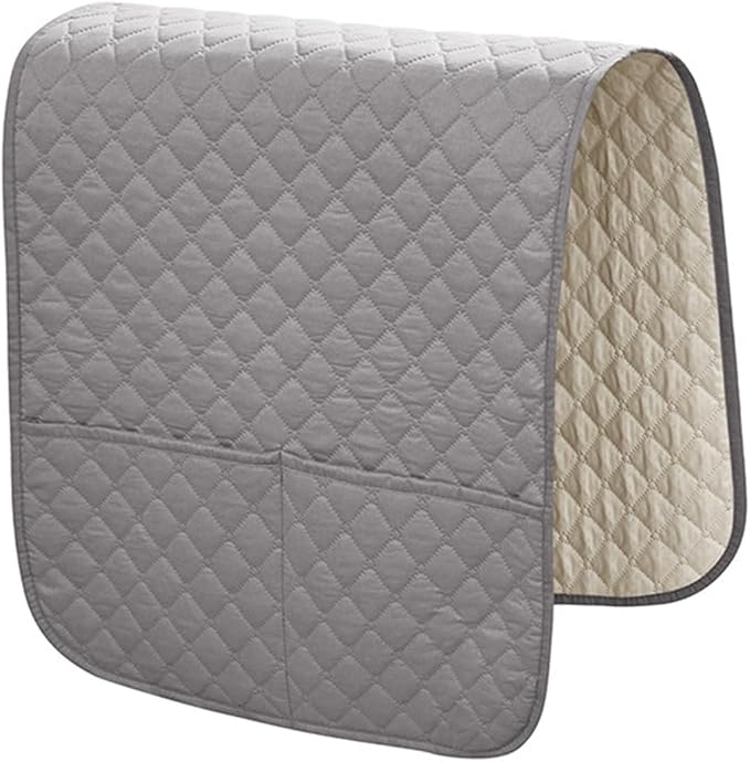 Anti-Slip Arm Rest Covers for Sofa Organizer Polyester Pongee Waterproof Couch Arm Covers with Side Pocket Arm Chair Covers, Arm Chair Bedside Storage(Grey)