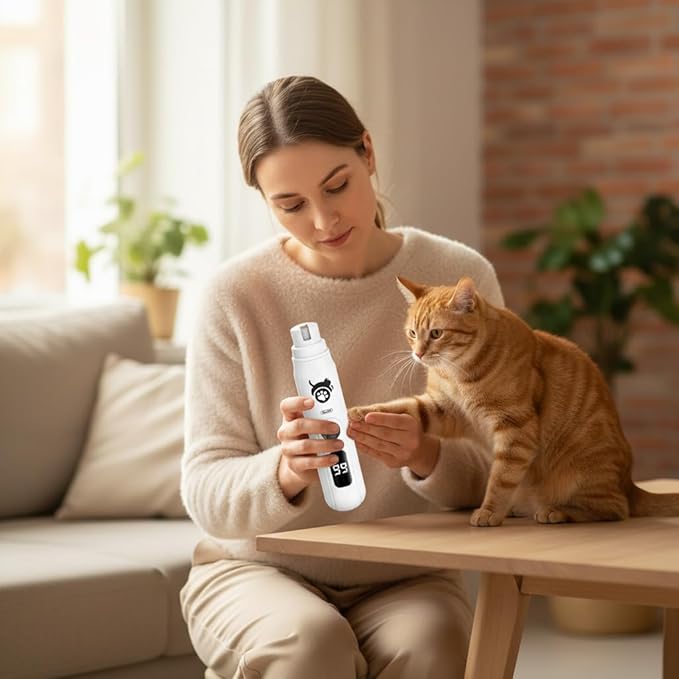 Dog Nail Grinder Quiet Safe Pet Nail Trimmers Professional Dog Nail Clipper Grooming Tools for Small Medium Large Dogs & Cats with 3 Speeds & LCD Screen