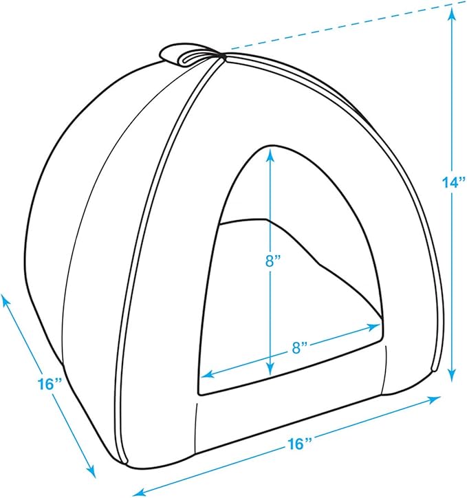 Best Pet Supplies Cat Bed for Indoor Cat, Domed Tent House with Removable Pillow, Covered Cat Cave for Small Dog, Puppies and All Breeds of Cats - Navy, 16 x 16 x H:14"