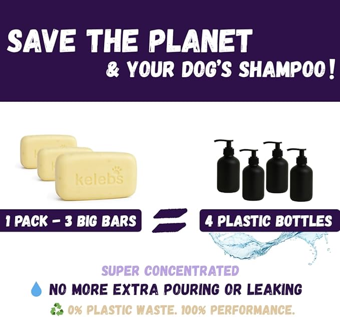 Kelebs Dog Shampoo | Allergies and itching | Dog Shampoo for Sensitive Skin | All Natural Dog Soap Bar with Lavender Oil & Oatmeal | Puppy Shampoo | No Plastic Vegan | 9 - Value Pack