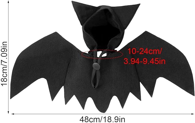Bat Costume for Cats with Hat, Cute Realistic Felt Dress Up Accessories | Festival Dog Apparel Party Props for Holiday Party Celebration Cosplay Walking Daily Wear