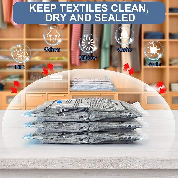 BoxLegend Vacuum Storage Bags with 1500mAh Electric Pump 15 Combo (1X-Jumbo, 2 Jumbo, 5 Large, 5 Medium, 2 Small) Thickened Vacuum Seal Bags for Clothing Blanket Pillow Comforters Bedding Quilt Coat
