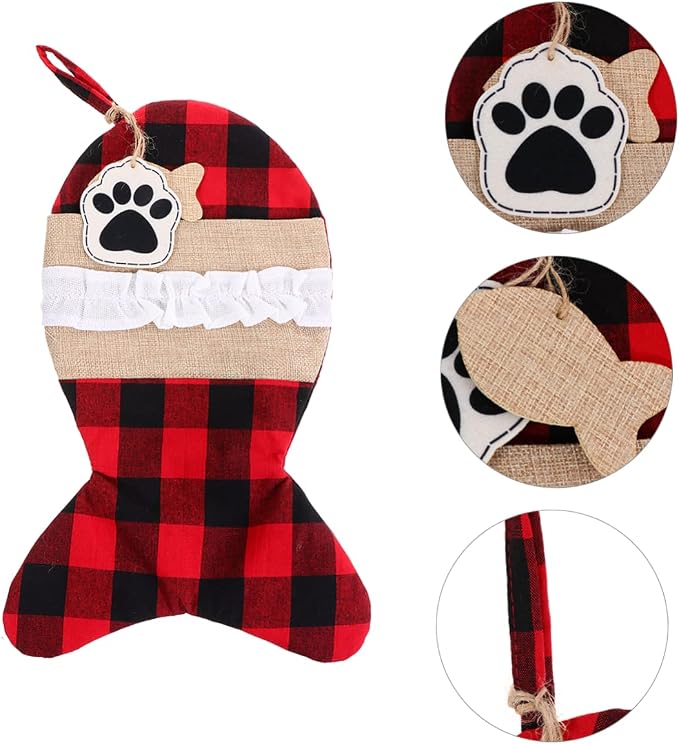 FOMIYES 1pc Christmas Pouch Bag for Pets Stylish Santa Sock Decoration for Family Party Use Holiday Storage for Stocking Fillers Cute Xmas Decor