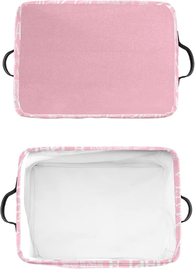 Foldable Personalized Storage Box for Boys Girls with Name Waterproof Kids Custom Storage Bin Baskets Cube Boxes Organizer with Handles for Organizing Shelf Closet, 1 Pack