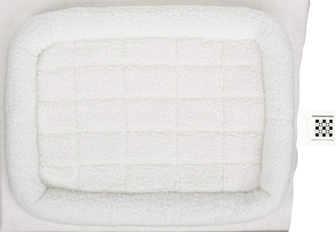 MidWest Homes for Pets QuietTime Dog Bed - White Fleece Bolster, Ultra-Soft and Machine Washable, Fits 30-Inch Crates and Carriers, for Medium Breed Dogs
