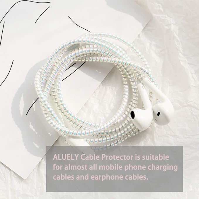 Cable Protector Animal Proof Wire Repair, Cord Protector for Pets Headphone Saver Spiral Cable Wrap Strain Relief, Cord Sleeve for Phone Cable USB Date Cable, 60 inches, 2 pcs, Blue