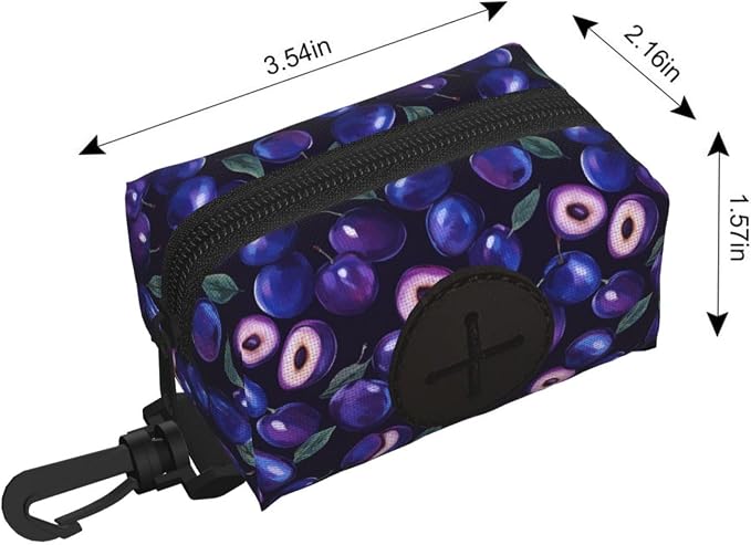Plum Fruit Pet Waste Bag Dispenser 0.2L | Portable Dog Poop Holder Waste Bag With Zipper Park Doggy Walking Accessory