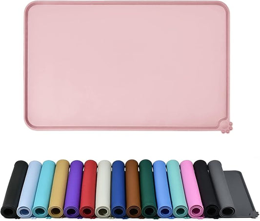 Reopet Waterproof Pet Feeding Mat, Non-Slip Silicone Placemats for Dog Cat Food and Water Bowl, High Raised Edges to Prevent Spills and Protect Floors
