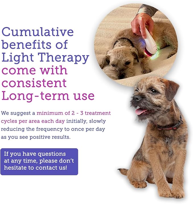 2 Light Therapy for Dogs and Pets - LED Light Therapy for Pain Relief, Muscle & Joint Pain, Reduce Inflammation, Heal Wounds, & Clear Skin Problems with 2 Therapy Modes
