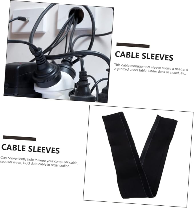 DOITOOL Flexible Neoprene Cord Management Sleeve Cable Wrap Cover for Desk Computer and Office Organization Protects Wires from Pets Bending and Tangles Sleek