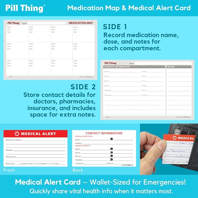 Extra Large Pill Organizer (12 Compartments) – Airtight Waterproof Travel Pill Case – Holds Large Vitamins & Daily Medications – Medication Map & Secure Lock Design (Black, 1 Pack)