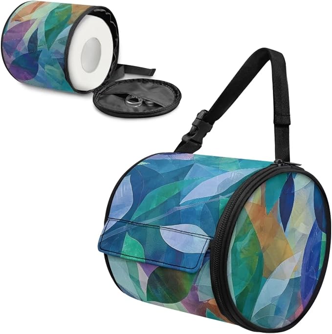 Hanging Bathroom Toilet Paper Tissue Holder Wall Mounted Tissue Towel Roll Holder with Adjustable Strap Easy Installation,Artistic Crystal Leaves