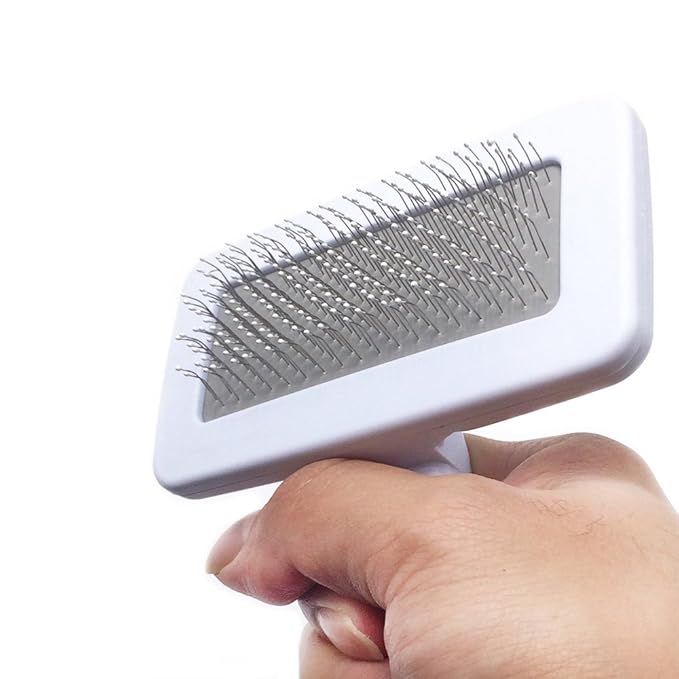 Professional Quality Pet Slicker Brush with Coated Pin Tips for Dogs & Cats - Gently Removes Mats & Loose Dead Hair Easily (Small, Green)