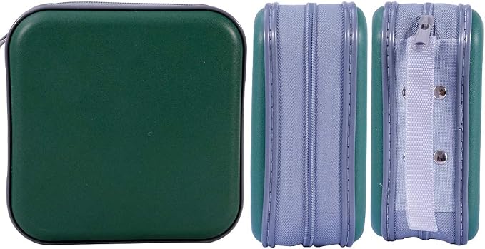 CD Case, 40 Capacity CD DVD Case Wallet Holder Portable Disc VCD Heavy Duty Binder Storage Organizer (Dark Green)