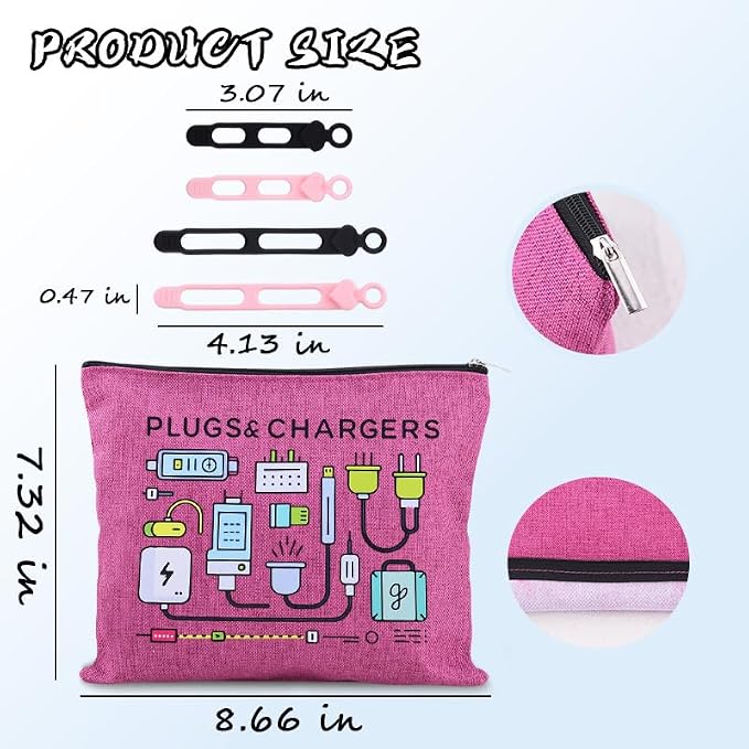 Sisadodo Charging Cable Organizer Travel Bag Toiletry Makeup Cosmetic Bags Medicine Med Toiletry Bag Pouch Diabetic Gifts Bags