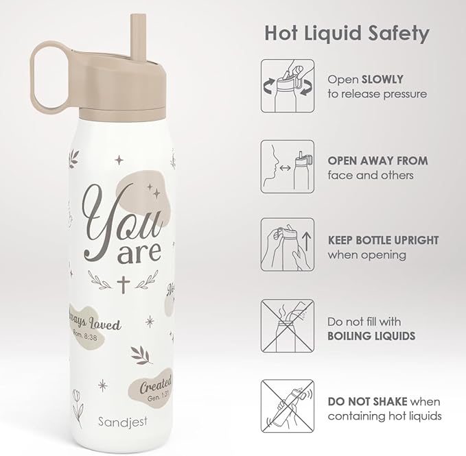 Inspiration Stainless Steel Water Bottle with Twist Lid 20oz, You Are Travel Insulated Water Bottles for Sports & Gym, Gift for Women Girls Friends Birthday Christmas