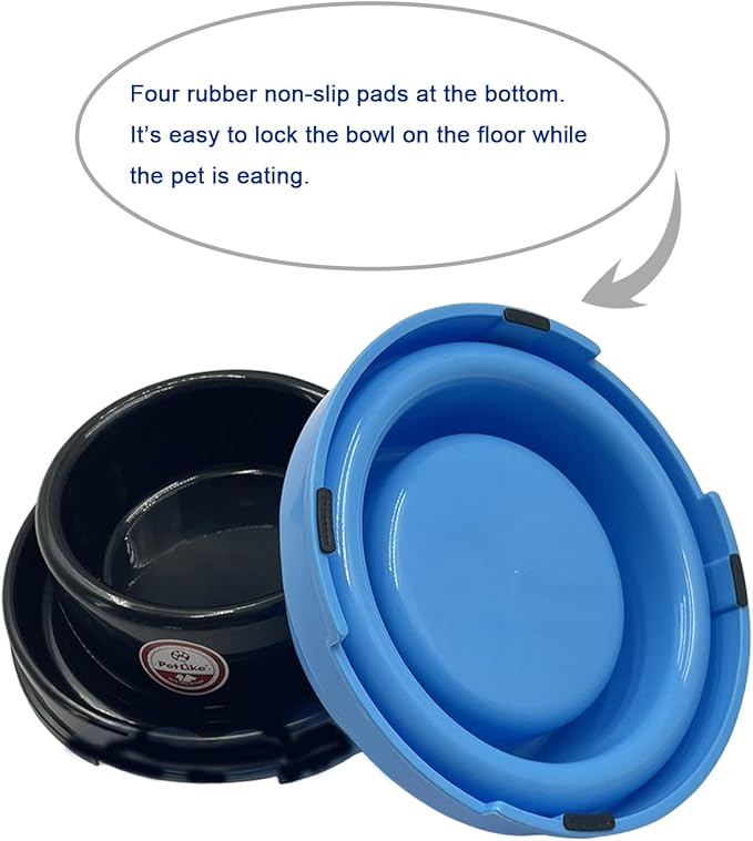 PetLike 2 Pack Ant Proof Dog Cat Bowls, No Spill Pet Food Water Bowls with Moat, Non-Slip Non-Skid Feeder Dishes for Small Medium Dogs and Cats