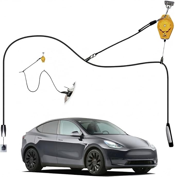 EV Charger Retractable Cord Reel, Overhead EV Charging Cable Organizer for Garage, 6.6 ft Reach, Ceiling or Wall Mount, Compatible with Tesla NACS & Most J1772 Cables