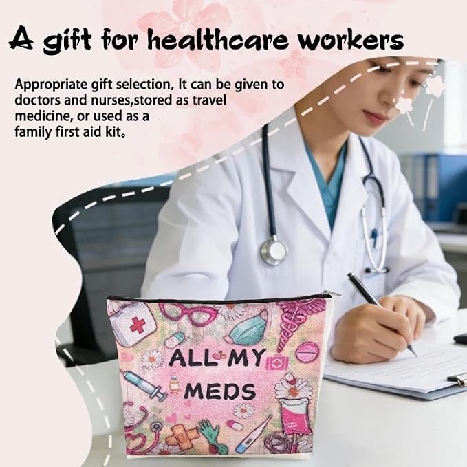 Small Nurse Medical Supply Pouch Bag Emergency Medicine Physician Bag Gifts Pharmacist Doctor Graduates Accessories Family Patient Medication Organizer Nursing School Makeup Bags Survival Med Pouch