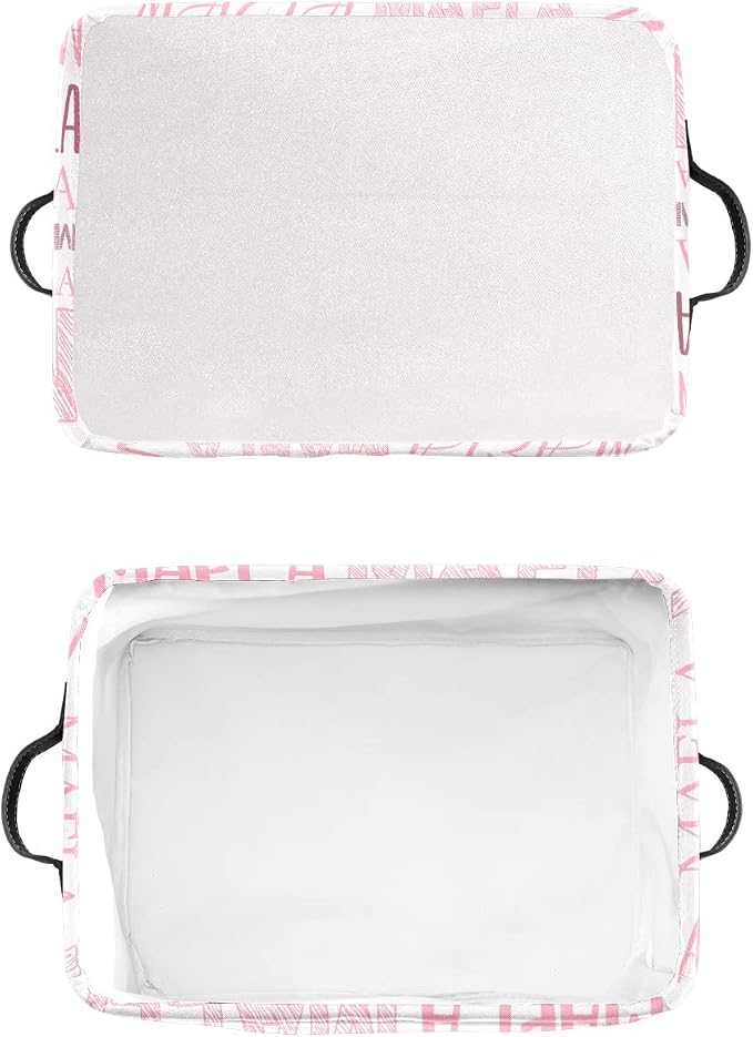 Foldable Personalized Storage Box for Boys Girls with Name Waterproof Kids Custom Storage Bin Baskets Cube Boxes Organizer with Handles for Organizing Shelf Closet, 1 Pack