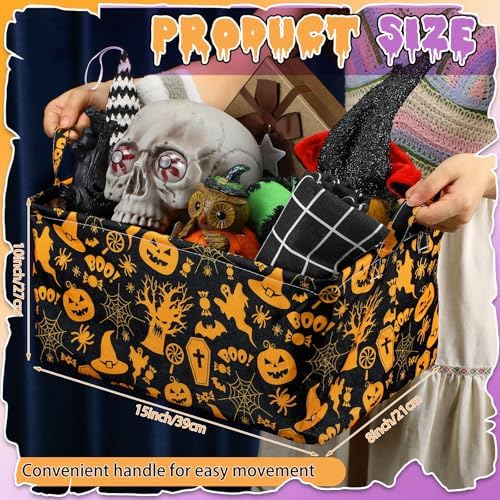 Breling 4 Pcs Halloween Baskets Spooky Boo Baskets