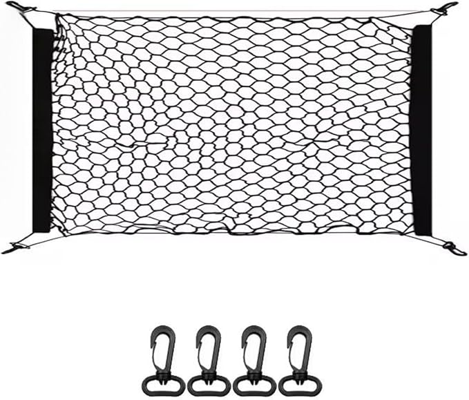 Car Nets Car Trunk Net For Toyota For RAV4 XA50 2019-2024 2020 2021 2022 Boot Luggage Mesh Nylon Bag Storage Rear Back Cargo Cargo Net(110cmx60cm)