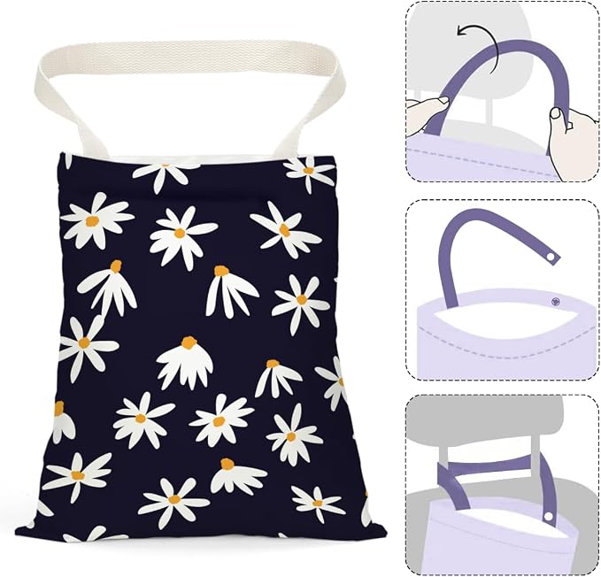 Daisy Decor Car Trash Bag Car Garbage Bag Hanging Cars Trash Can Spring Decor Waterproof Cars Back Seat Organizer for Vehicle Travelling Camping