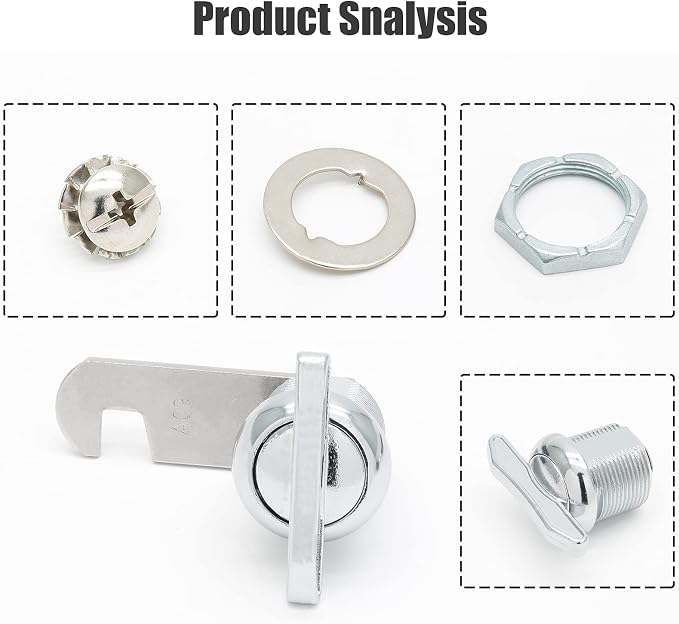 Keyless Thumb Cam Lock 3/4 Inch Hook Cam Chrome Cabinet Latch | Zinc Alloy Body, 3/4 Inch Cylinder, Keyless Twist Handle, Secure Threaded Mount, for RV Doors, Cabinets, Drawers, Tool Boxes