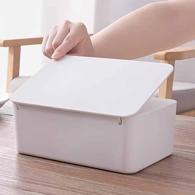 Wipes Dispenser Set,1 Wipe Box & 2 Portable Pouches,White | Refillable Reusable Large Wet Wipe Holder, Flushable Wipes Case Bathroom Wipes Container for Pet Nursery Kitchen Office