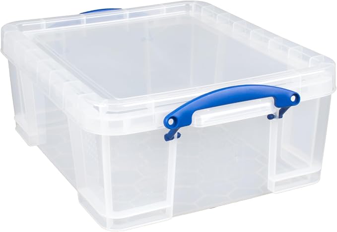 Really Useful Box 17L Plastic Storage Bins | Containers with Snap Lids and Clip Lock, Clear