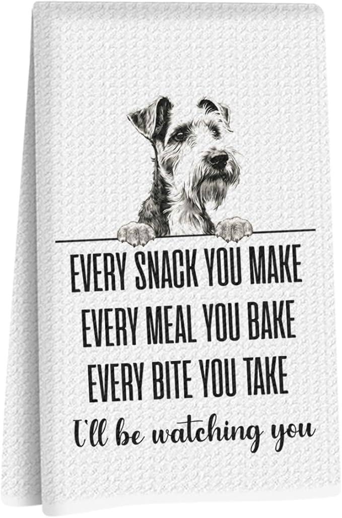 Wire Fox Terrier Dog Kitchen Towels 24x14 Inch, Wire Fox Terrier Gifts Reusable Dish Towel Dishcloth, Funny Puppy Every Meal You Make Hand Cloth Tea Towel for Bathroom Kitchen, Gifts for Dog Lovers