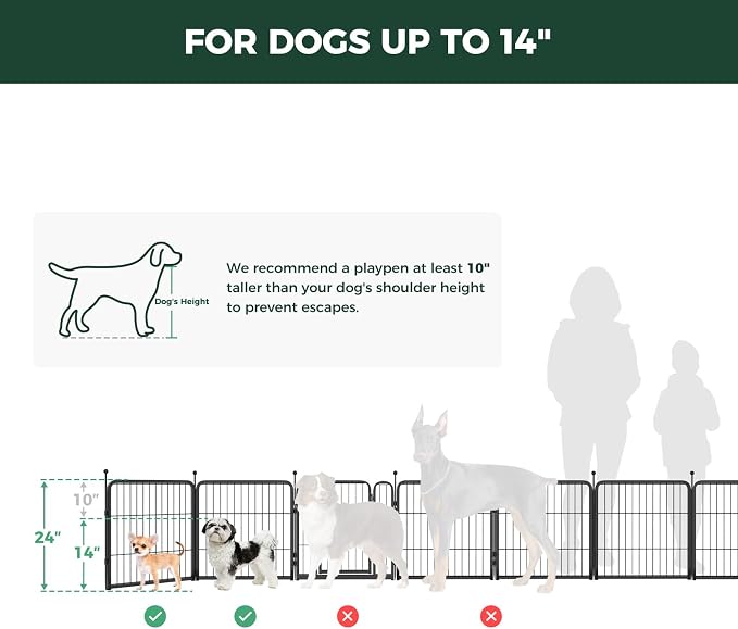 FXW Rollick Dog Playpen with RV Step Grid, 24" H, 16 Panels | Heavy-Duty & Easy setup Play Area, Helps Close Stair Gaps, Fits 32" RV Step Opening, For Puppies & Small Dogs, Patented