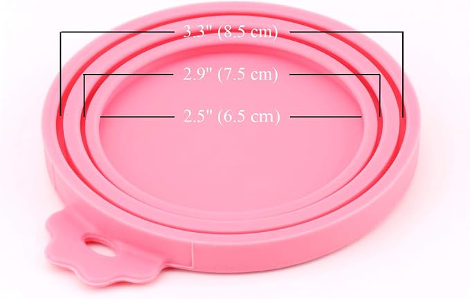 Food Can Covers | 3 Pack Silicone Food lids & 1 Can Spoon | Fit Most Standard Size Canned Dog Cat Food(3+1)